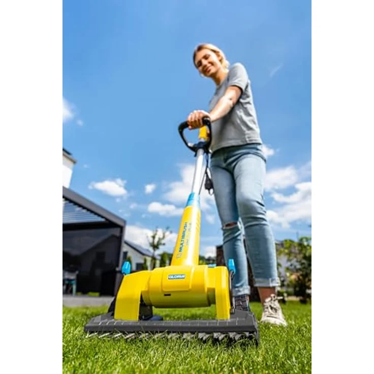 Gloria Rasen- und Kantenschneider FineCut - Zubehör für MultiBrush | Rasenmäher-Aufsatz Ergänzung für Mähroboter | XXL- Schnittbreite 36 cm, Gelb – Bild 2