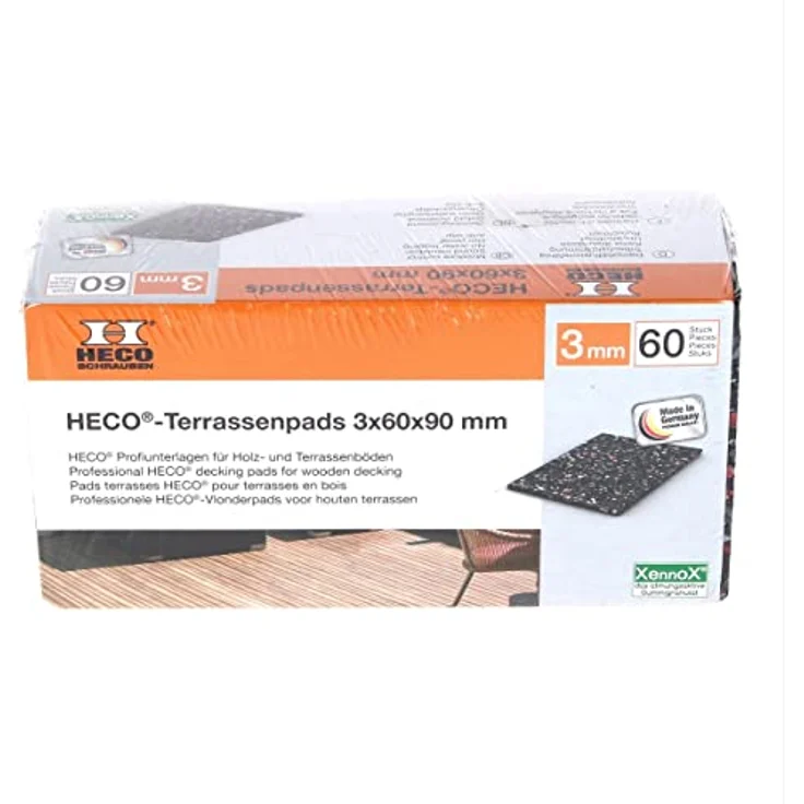 HECO Terrassen Pads Gummi Rutschfest 3 mm 60 Stk. ( 49770 ) – Bild 2