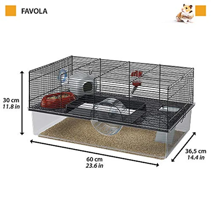 Ferplast Hamsterkäfig, FAVOLA Nagerkäfig, Kleintierkäfig, Hamsterzubehör inklusive, 60 x 37 x h 30 cm. – Bild 2
