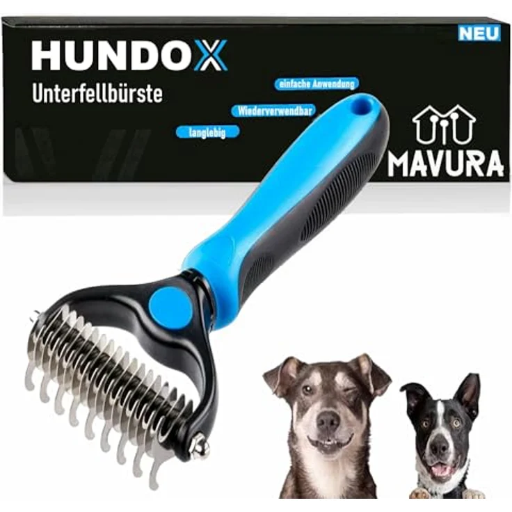 HUNDOX Unterfellbürste Unterwollbürste Entfilzung Fellpflege Hunde, Unterwoll Unterwolle Fellbürste Hundebürste Unterfellbürste – Bild 1
