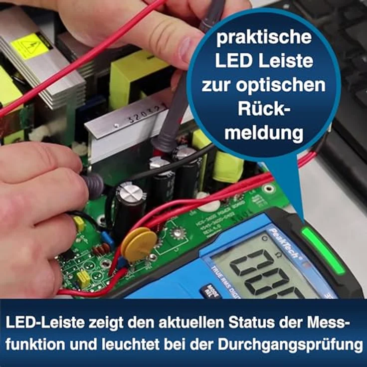 PeakTech Multimeter PeakTech 3350: Profi True RMS Digitalmultimeter ~ 6.000 Counts ~ 600V, spritzwassergeschütztes Gehäuse in schwarz – Bild 7