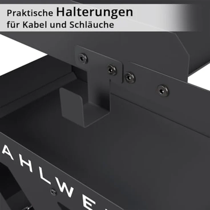 STAHLWERK Schweißwagen SW-600-ST, stabiler 3-Ebenen Gerätewagen mit 1,5 mm Wandstärke, Longlife-Gummirollen, Halterung für Schläuche und Kabel, inkl. Kettensicherung für Gasflaschen, 60 × 38 × 76 cm – Bild 5