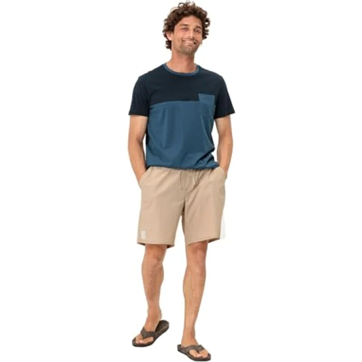 Vaude Nevis Shirt III, Herren Basic-T-Shirt aus 100% Bio-Baumwolle, Blau, mit Brusttasche und atmungsaktiven Eigenschaften, Größe L – Bild 7