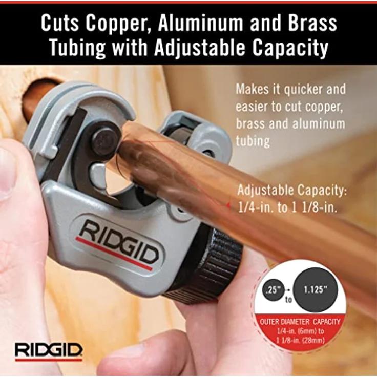 RIDGID 32573 Modell 118 2-in-1 Mini-Rohrabchneider mit AUTOFEED und Ratschengriff für beengte Arbeitsbereiche, Rohrabschneider von 6 mm bis 28 mm – Bild 3