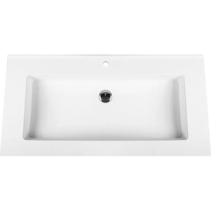 Veroni Waschbecken BETA100 (einzel, 1-St), Solid Surface Mineralguss Waschtisch 100cm