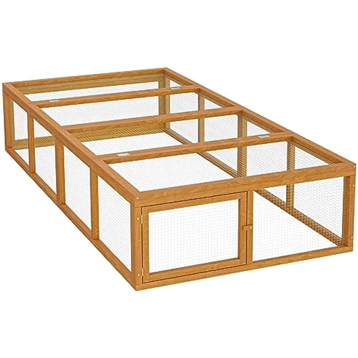 Wiltec XXL Freilaufgehege Holz 1800 x 900 x 480 mm, Kasten Stall mit klappbarer Abdeckung, Kleintierstall Kaninchen Hasen, Freigehege, artgerechte Haltung, robuste Materialien, sicherer Freiraum, flexibler Deckel, ergänzend