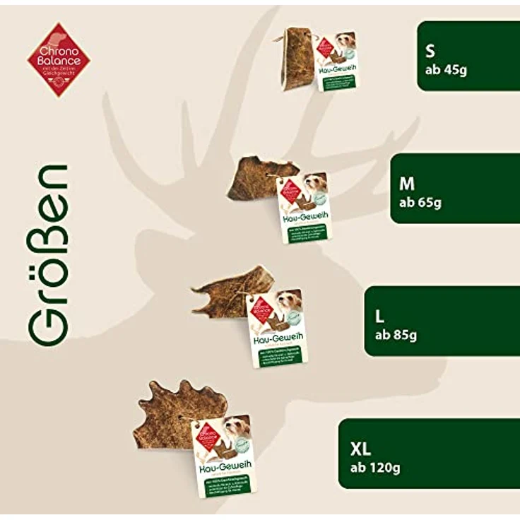 ChronoBalance XL Kaugeweih Damhirsch für Hunde - 100% Geweih Abwurfstange zur Zahnpflege, natürlicher Kausnack, Mineralstoffe & Nährstoffe – Bild 3