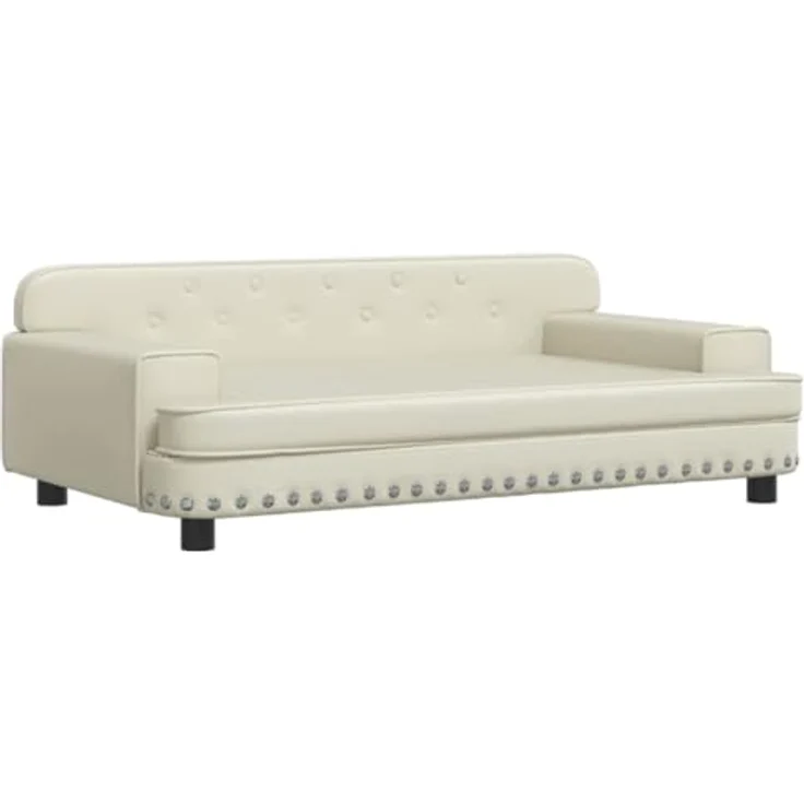 vidaXL Hundebett Creme 90x53x30 cm Kunstleder – Bild 1