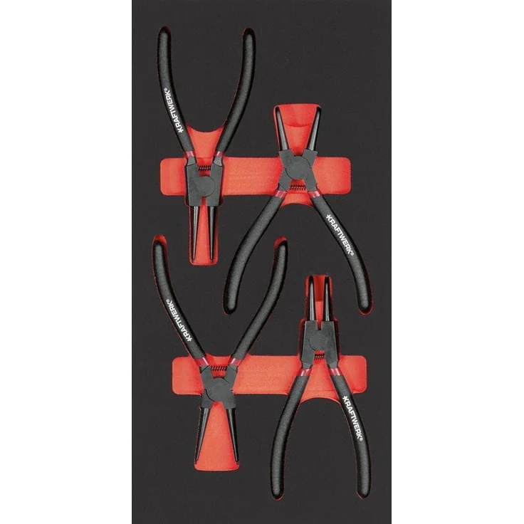 Kraftwerk Seegering-Zangensatz, 60 mm, mit ergonomischen, isolierten Griffen und vibrationsdämpfender Werkzeugeinlage