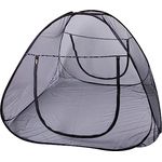 Windhager POP-UP Moskitonetz Zelt, großes Mückennetz für Doppelbett, Camping Netz, Insektenschutz, Mückenschutz, Bettnetz, Fliegennetz Zelt, 160 x 200cm, anthrazit, 03275