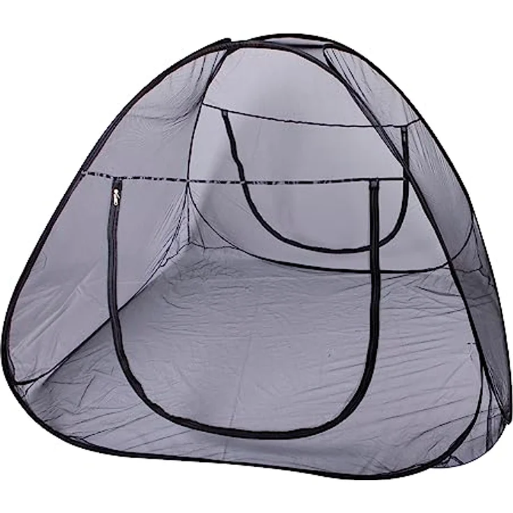 Windhager POP-UP Moskitonetz Zelt, großes Mückennetz für Doppelbett, Camping Netz, Insektenschutz, Mückenschutz, Bettnetz, Fliegennetz Zelt, 160 x 200cm, anthrazit, 03275 – Bild 1