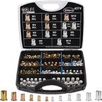 CCLIFE 500tlg Nietmuttern Sortiment M3 M4 M5 M6 M8 M10 Flachkopf Gewindenieten Blindnietmuttern Einnietmutter Alu & Verzinkt Stahl Rivet Nuts