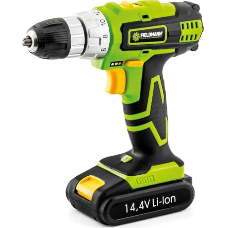 Fieldmann FDV 10301-A AKU-Bohrmaschine, 14,4 V Lithium-Ionen-Akku, 2 Geschwindigkeiten, LED-Beleuchtung, blau – Bild 2