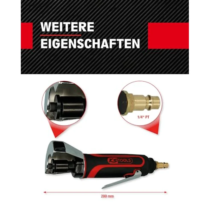 KSTOOLS Druckluft-Trennschleifer, 23.000 U/min, ergonomisches Design, stufenloser Geschwindigkeitsregler, für Trennscheiben bis Ø 75 mm, Sicherheitsabdeckung – Bild 4
