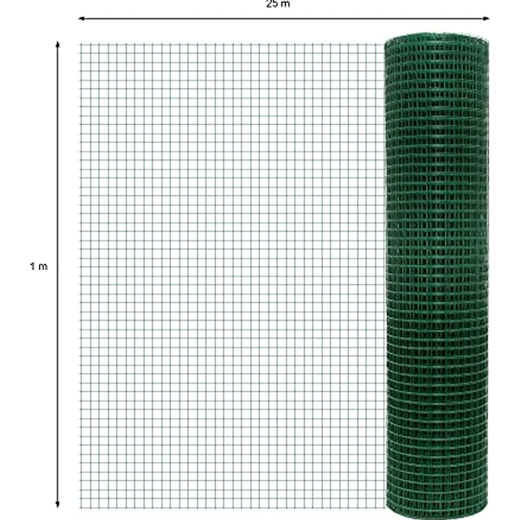 ECD Germany Volierendraht, verzinkter Stahl Drahtgitter Grün, 19x19mm Masche, 1x25m, 1,2mm dick, witterungsbeständig und flexibel – Bild 5