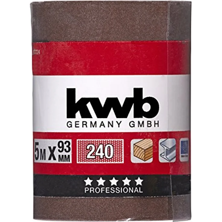 kwb Schleifpapier-Rolle – für Metall und Holz, K-240, 93 mm x 5 m, Korund – Bild 2