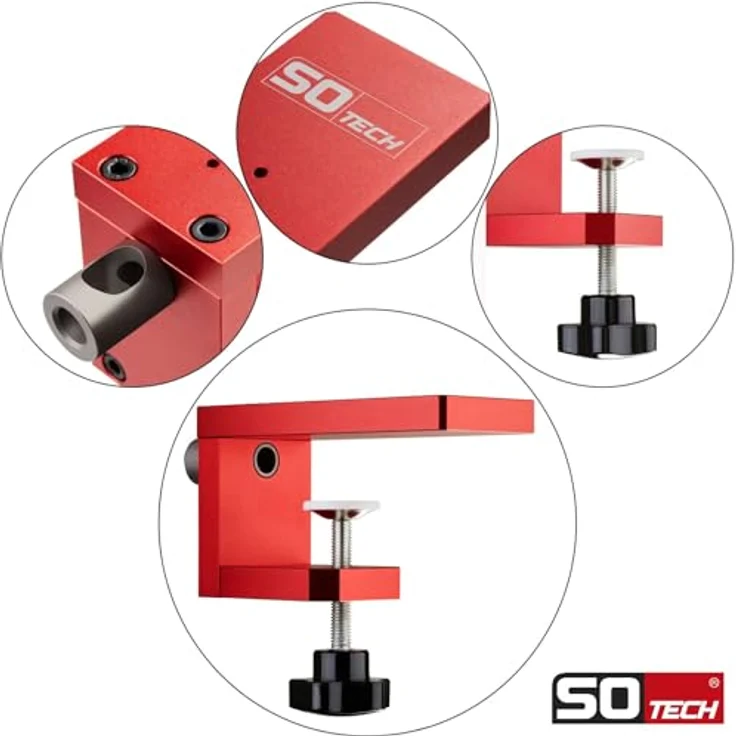 SO-TECH Bohrlehre K-Push Boden + Adapter, Bohrschablone für Drucköffner mit ø 10 mm Einbaudurchmesser, inkl. Abstandshalter 1 mm – Bild 4