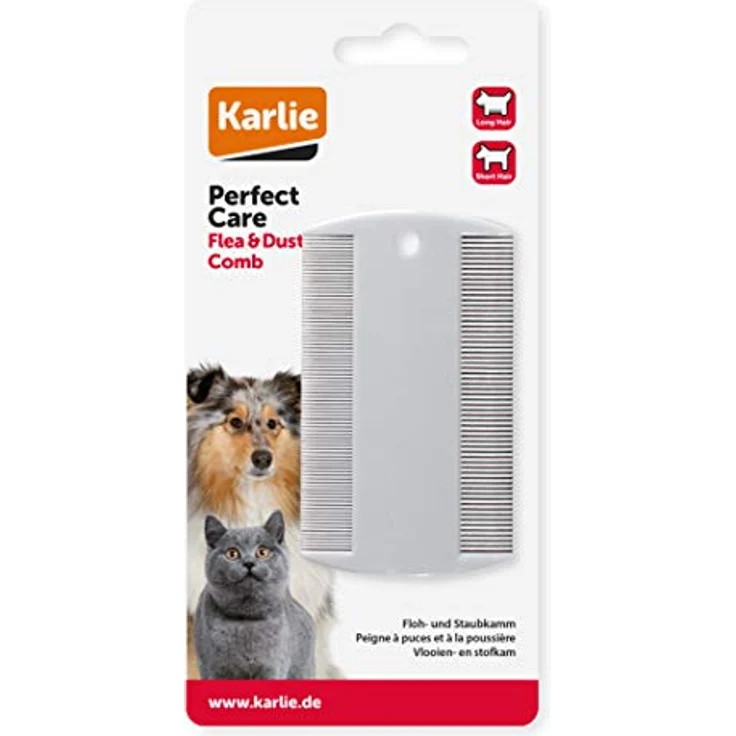 Karlie Floh- und Staubkamm, geeignet für Hunde und Katzen, grau, L: 9 cm, B: 5 cm – Bild 2