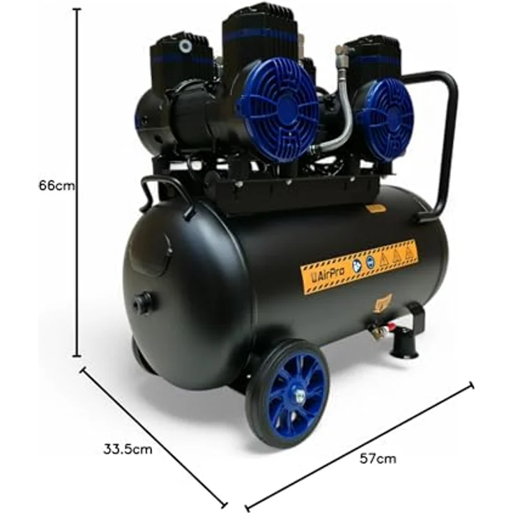DeTec Flüsterkompressor Airpro, 40L Druckluftkompressor mit 8 bar und 410 L/min, geräuscharm und ölfrei – Bild 9