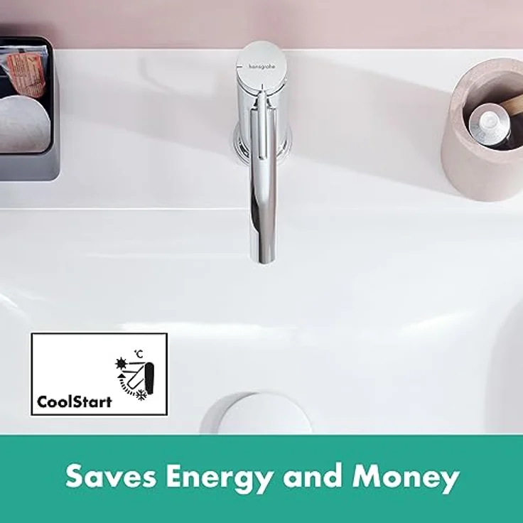 hansgrohe Tecturis S Waschtischarmatur mit CoolStart, ComfortZone 110 und Temperaturbegrenzung, chrom – Bild 5