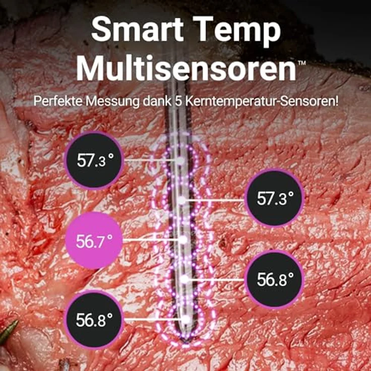 MEATER 2 Plus: Das Smarte Fleischthermometer der Nächsten Generation, Hitzebeständig bis 550°C, Hohe Reichweite, 100% Wasserdicht, Multi-Sensor Technologie - MEATER – Bild 4