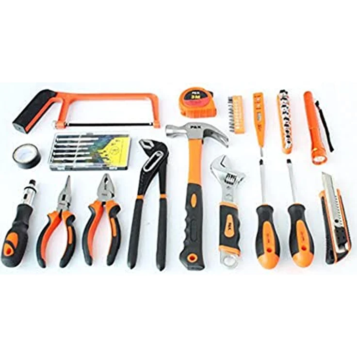 P & K Werkzeugkoffer 40-teilig Werkzeugset (40 St) - Hammer, Zangen, Maßband, Cutter, Inbusschlüssel, Stecknüsse, Stromprüfer, Säge, Taschenlampe - P & K – Bild 2