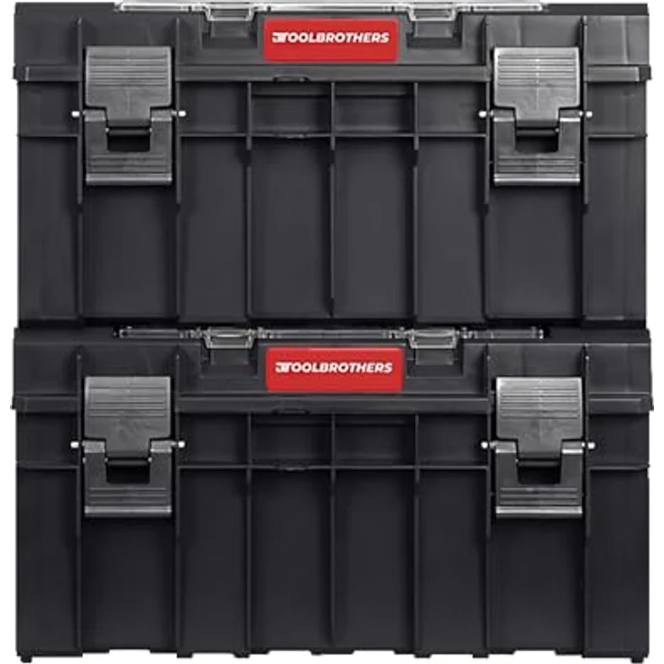 Tool Brothers RHINO L Werkzeugkoffer Handling+, stapelbar, 14 l, IP54, 450 x 260 x 240 mm, mit Organizer und verstellbaren Trennwänden – Bild 5