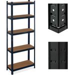 relaxdays Schwerlastregal Schwarzes Schwerlastregal mit 5 Ebenen, Stahl, max. 500 kg Traglast, 100 kg pro Ebene