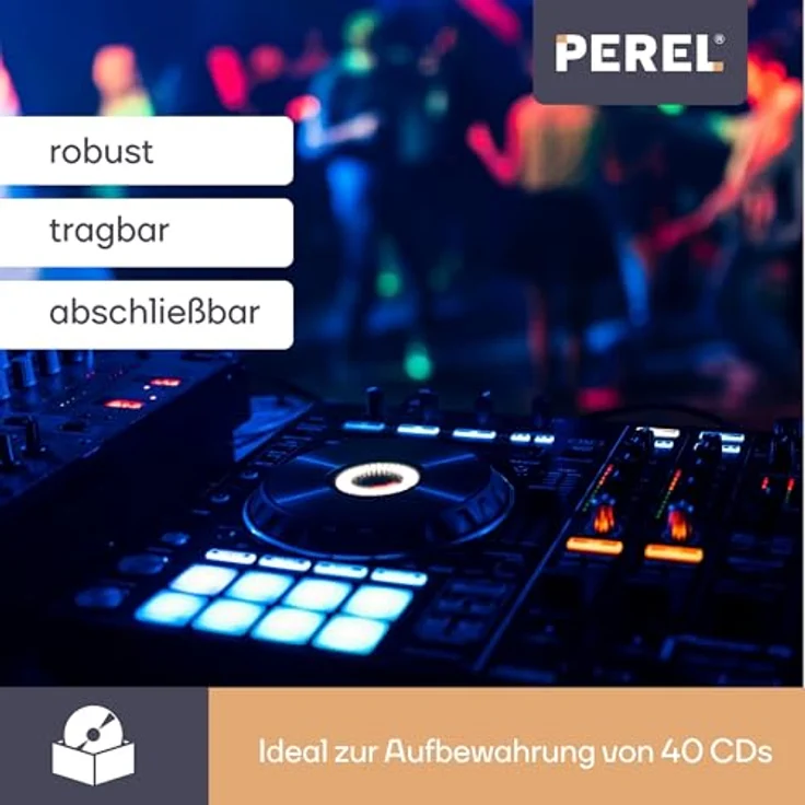 Perel CD Koffer 40 CDs-DVDs Aluminium 1 Stück B x H x T 280 x 160 x 268mm 1823-290 – Bild 2