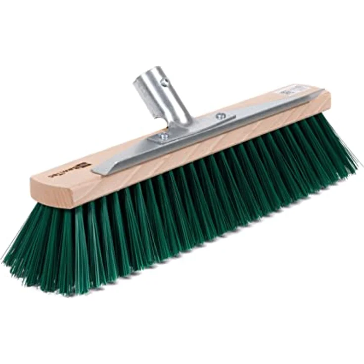 BawiTec Allzweckbesen 40cm, mit Kratzleiste und Metall-Stielhalter, grüne Borsten, für Garten und Gehwege, ohne Stiel – Bild 4