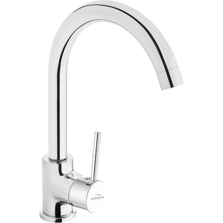 KOLMAN SOLO Küchenarmatur, Wasserhahn Mischbatterie in Silber mit Luftsprudler und Keramikkopf