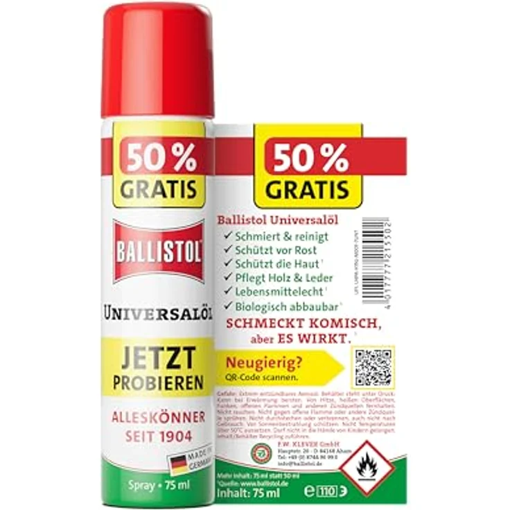 Ballistol 21550 Universalöl Spray, 75ml - Sonderedition mit biologischer Abbaubarkeit und Hautverträglichkeit – Bild 2