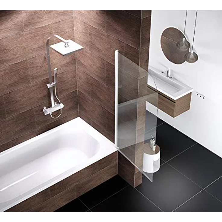 Schulte D1650 04 50 Komfort Duschabtrennung für Badewanne, 80 cm x 140 cm, Alpinweiß, 5 mm Sicherheitsglas ohne Beschichtung – Bild 4