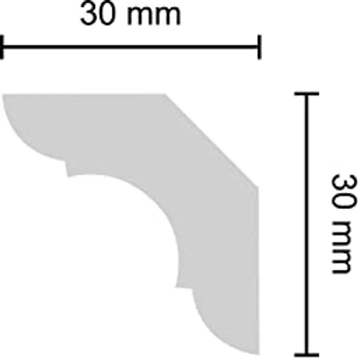 Decosa Zierprofil A40 (Simone), weiss, 30 x 30 mm, Innenecke - 4 Ecken - 8 Leisten à ca. 20 cm Laenge – Bild 4
