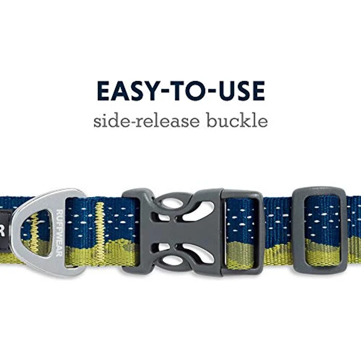 RUFFWEAR Crag Hundehalsband, Reflektierendes und Bequemes Halsband für den Täglichen Gebrauch, Grüne Hügel, 51–66 cm – Bild 3