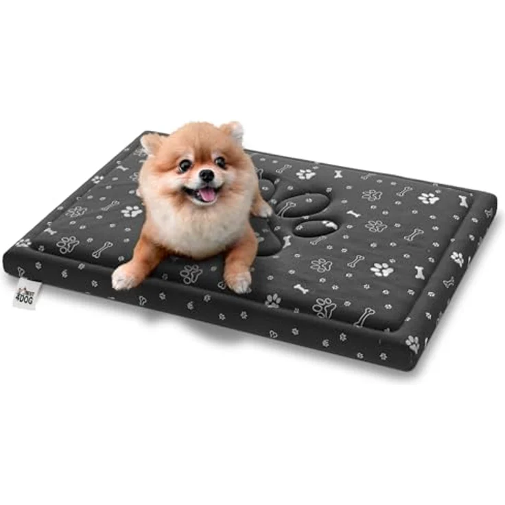 FDM FIFI wasserdichtes Hundebett 70x60 cm Polyurethanschaum mit waschbarem Bezug Grau/Silber – Bild 2