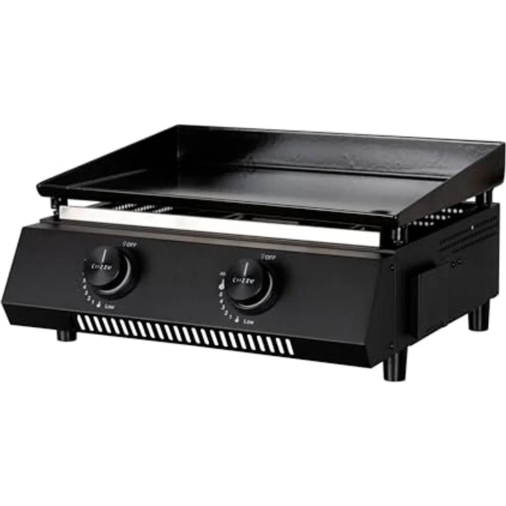 Cozze Plancha-Grill G 400, 48 x 35 cm Grillfläche, 2 Edelstahlbrenner mit 4,4 kW Leistung, Schwarz – Bild 3