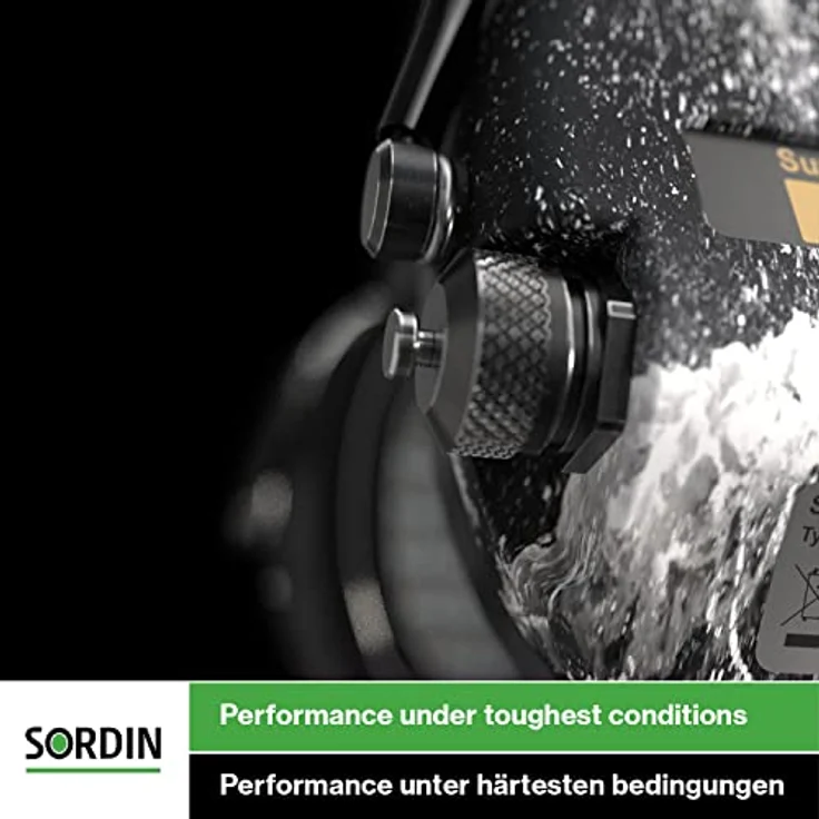Sordin Supreme PRO X - Aktiver Gehörschutz SOR75302-X-G Elektronischer Gehörschützer inkl. Gel-Kissen Camo-Band Grüne Cups – Bild 4