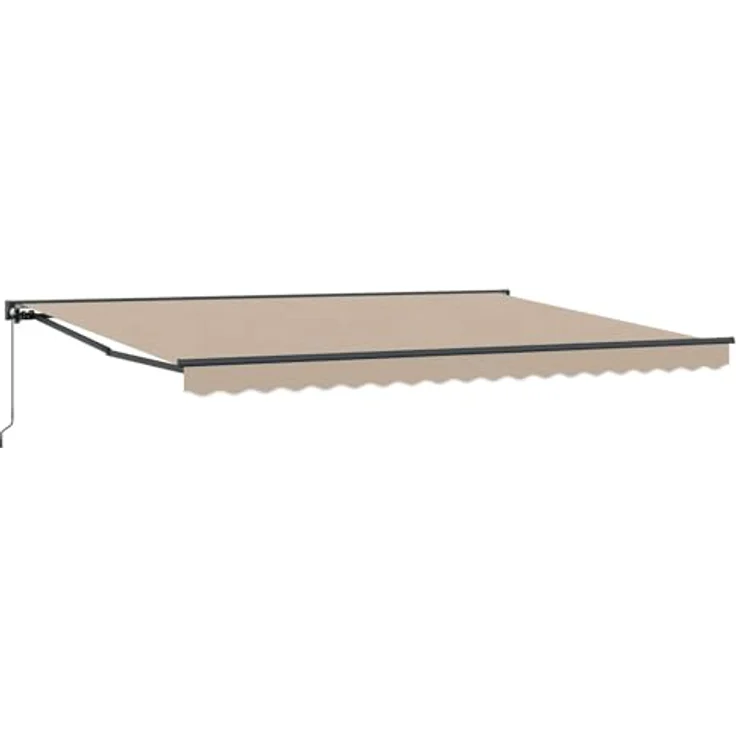 vidaXL Manuell einziehbare Markise, Beige 4,5 x 3,5 m, wetterbeständiger Polyesterstoff, pulverbeschichteter Stahlrahmen, Wandmontage – Bild 1