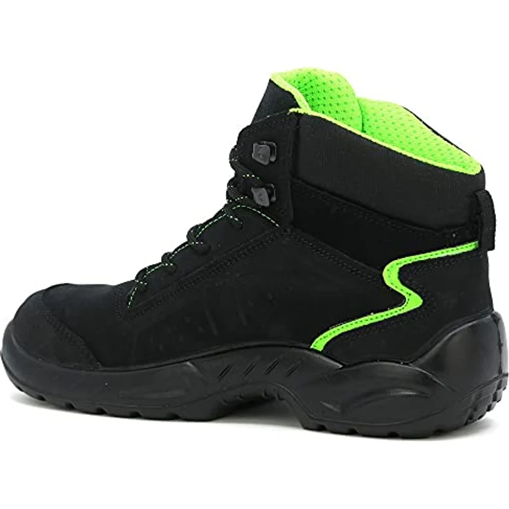 BASE B0177 Chester Top S3 Sicherheitsstiefel, nach EN ISO 20345:2012, Schwarz, Größe 42, Stahlkappe, atmungsaktives Nabutek Leder, profiliert mit AirTech Sohle – Bild 5