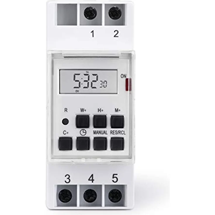 sonero Digitale Zeitschaltuhr für Hutschienen/Schalttafel Einbau, 3600W, LCD-Display, 10 Schaltprogramme (Wochen-, Tages- und Minutenprogramm), 12/24h Timer, IP20, weiß – Bild 9