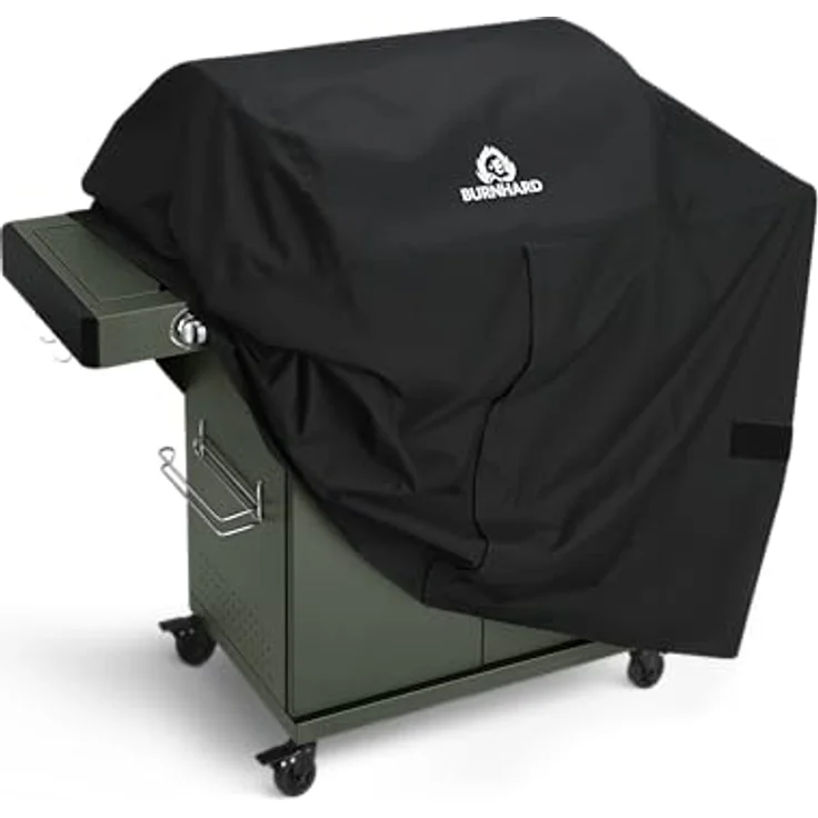 BURNHARD 3-Brenner Gasgrill FRED Green, inkl. 900°C Infrarot-Keramikbrenner, Seitenkochfeld, Gusseisen-Grillrost, klappbare Seitentische und Grillabdeckung – Bild 4