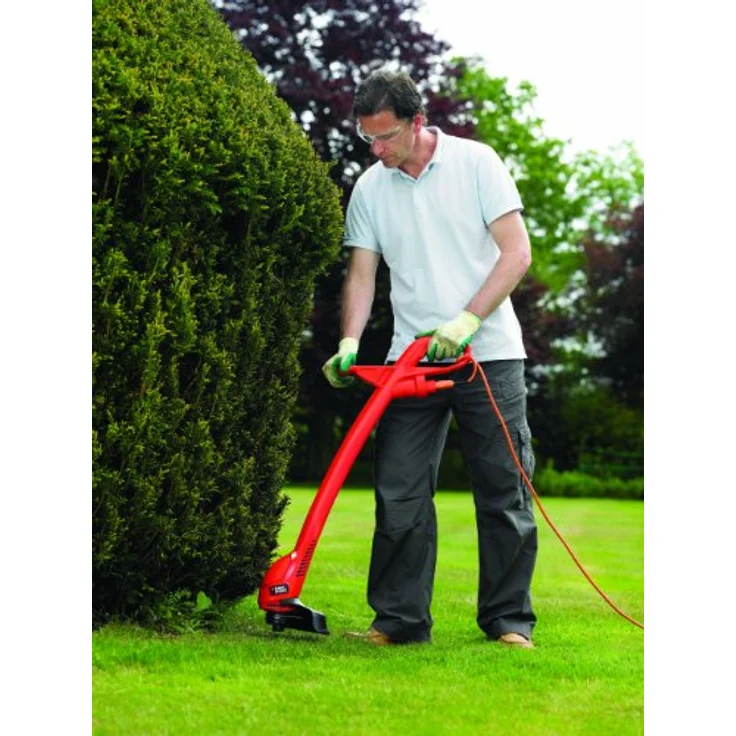 Black+Decker Elektro Rasentrimmer (350W, 25 cm Schnittbreite inkl. Ersatzspule) GL360SB, schwarz orange – Bild 4