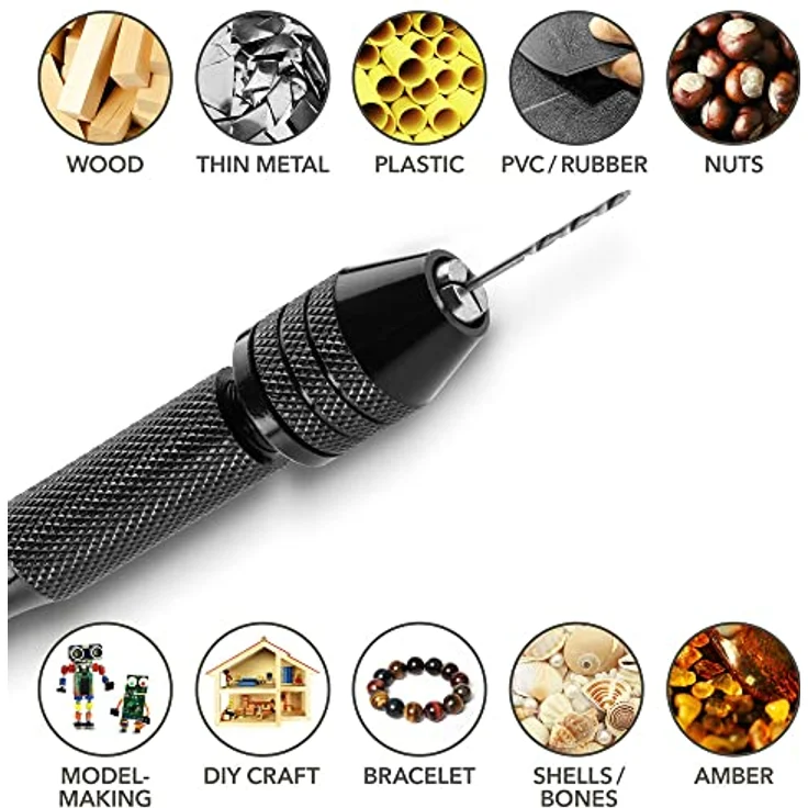 TROTEC Bohrersatz TROTEC Handbohrer-Set 37-teilig Werkzeug Handwerkzeug, 25 HSS-Präzisionsbohrer, Aluminium, (37-tlg) – Bild 4