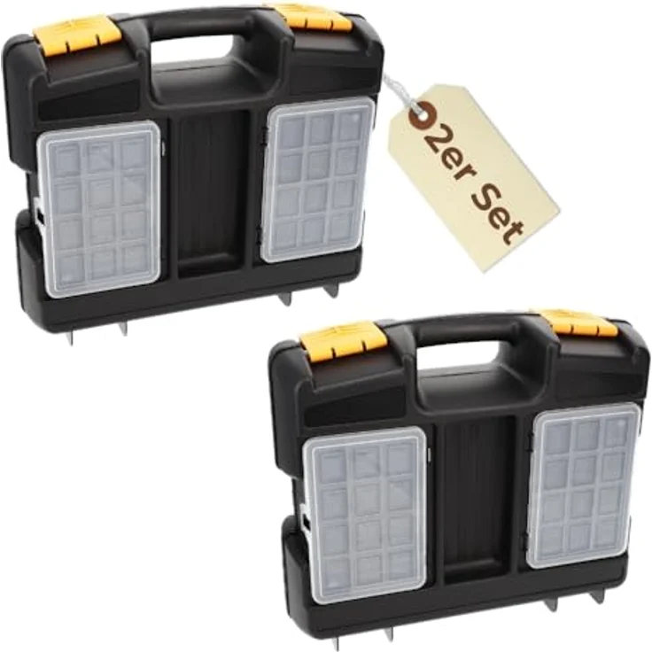 GarPet 2er Set Maschinenkoffer leer, Universal Werkzeugkoffer mit Schaumstoffeinlage für Elektrowerkzeuge, ideal für Heimwerker und Profis – Bild 1