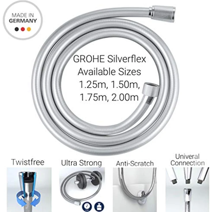 GROHE Silverflex Brausen und Duschsysteme - Brauseschlauch, chrom, 27137000 – Bild 3