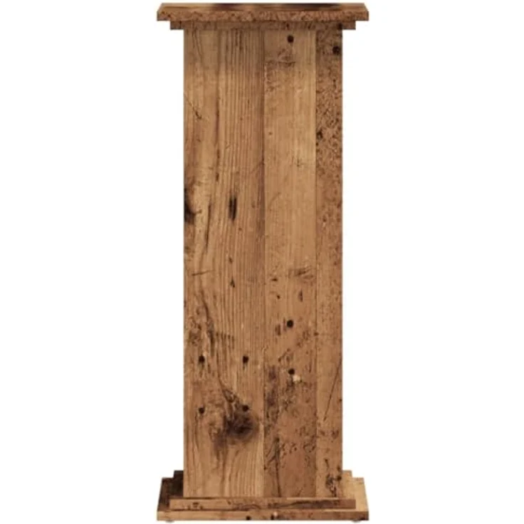 vidaXL Pflanzenständer Altholz-Optik, 33x33x80 cm, stabiler Holzwerkstoff mit großer Oberfläche, max. Belastbarkeit 60 kg – Bild 5