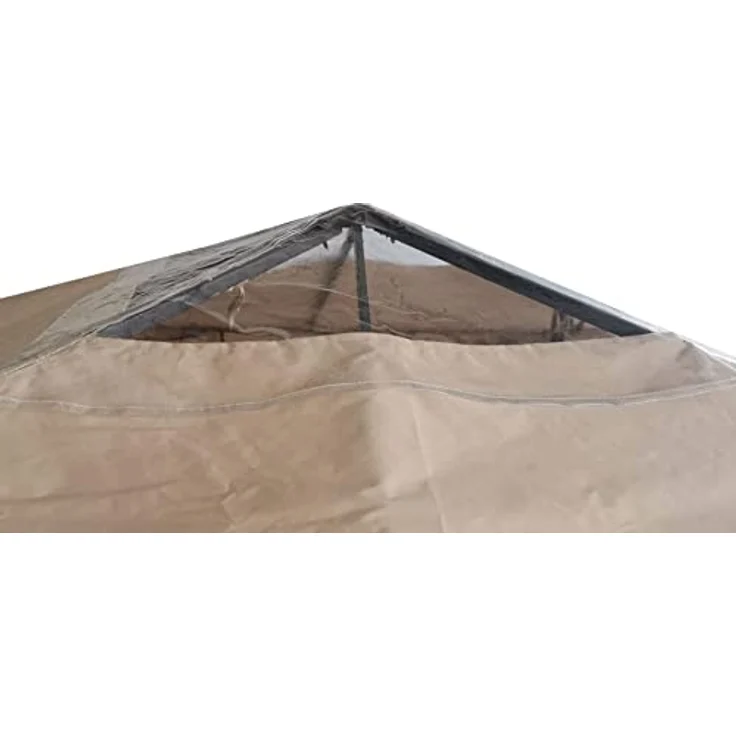 Quick Star Pavillon-Ersatzdach 3x3m Sand Clear Top, Polyester 260 g/m² mit Klarsichtfenster und wasserdicht versiegelten Nähten – Bild 4