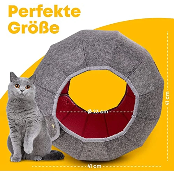 COFI 1453 Katzenliege Einstellbarer Katzenkorb langlebig Pink/Grau – Bild 5