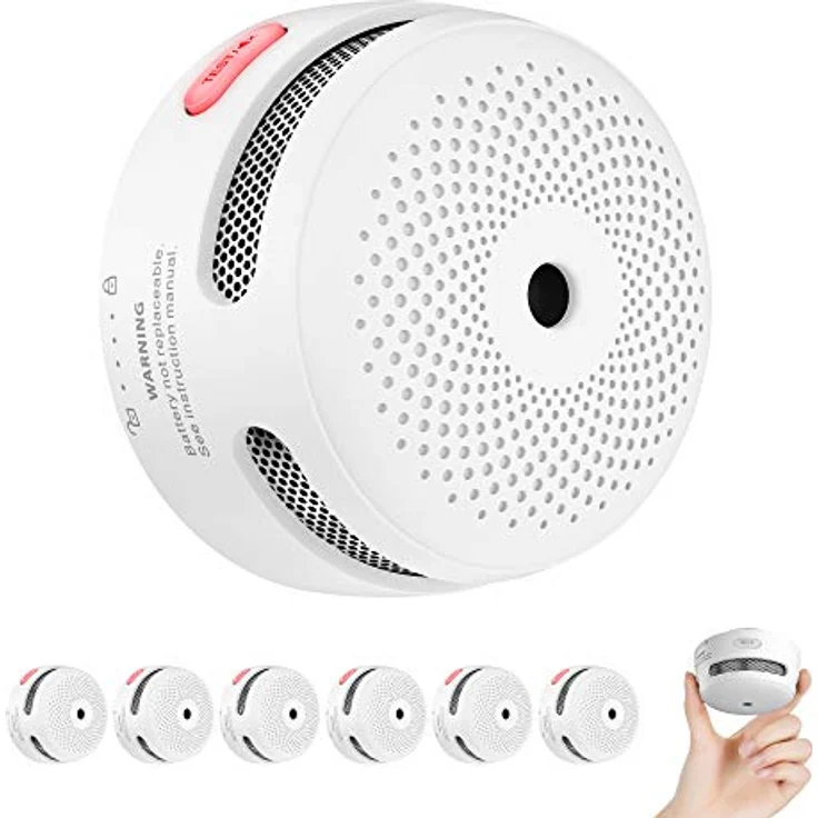 X-Sense Standalone-Rauchmelder Mini Feuermelder mit 10 Jahren Batterielaufzeit, TÜV und EN14604 Zertifizierter Rauchwarnmelder, Feueralarm mit Fotoelektrischem Sensor, XS01, 6er Set – Bild 1